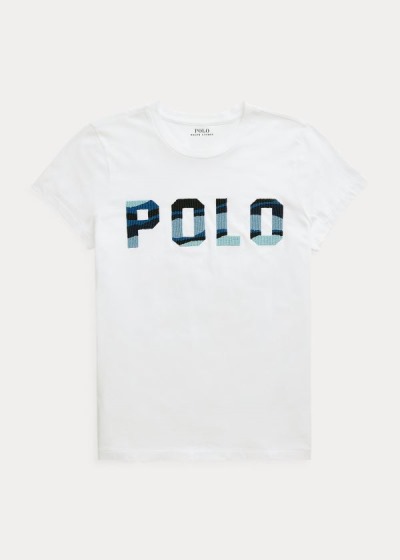 Playeras Polo Ralph Lauren Mujer Blancos - Beaded Polo - QPKZG6518